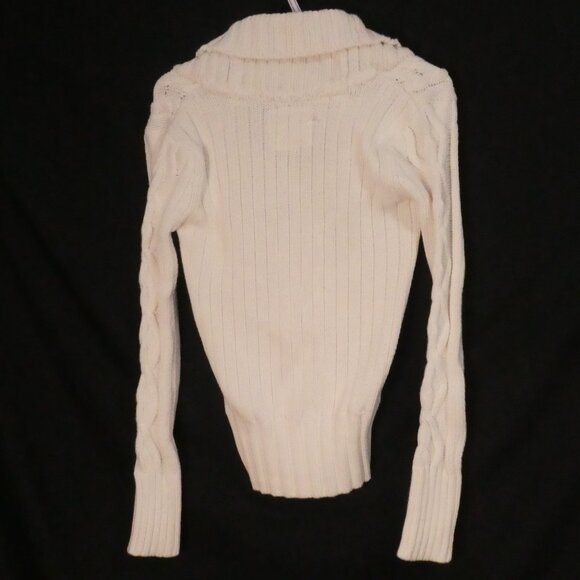 L.O.G.G. By H&M | small | Ivory Cable Knit Shawl Collar Sweater - Picture 3 of 14